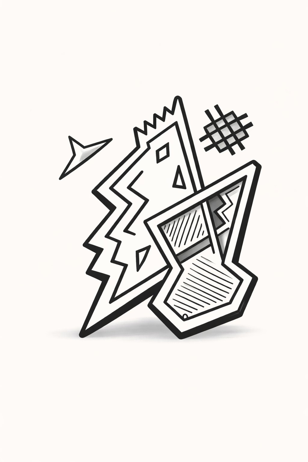 Counterpoint: Form, monochrome interpretation in bold black line